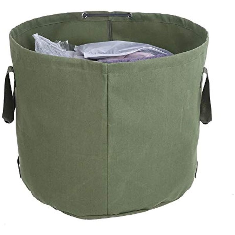 Yosooo Portable Waterproof Reusable Canvas Garden Lawn Leaf Trash Waste Bag Multifunctional Container Storage Tote - Image 2